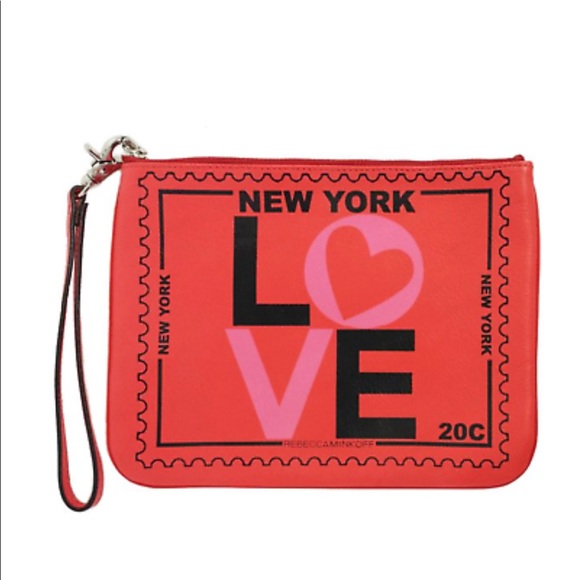 Rebecca Minkoff Handbags - Rebecca Minkoff- Red Love New York Leather Clutch
